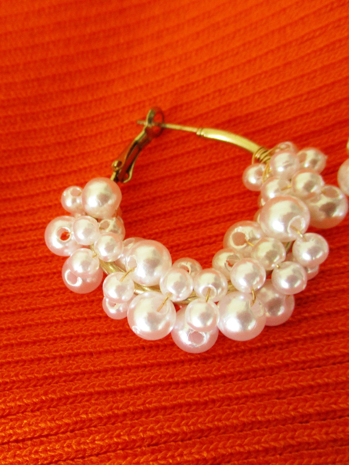 Mini Créoles Mina Blanc nacré multi 2.5 cm