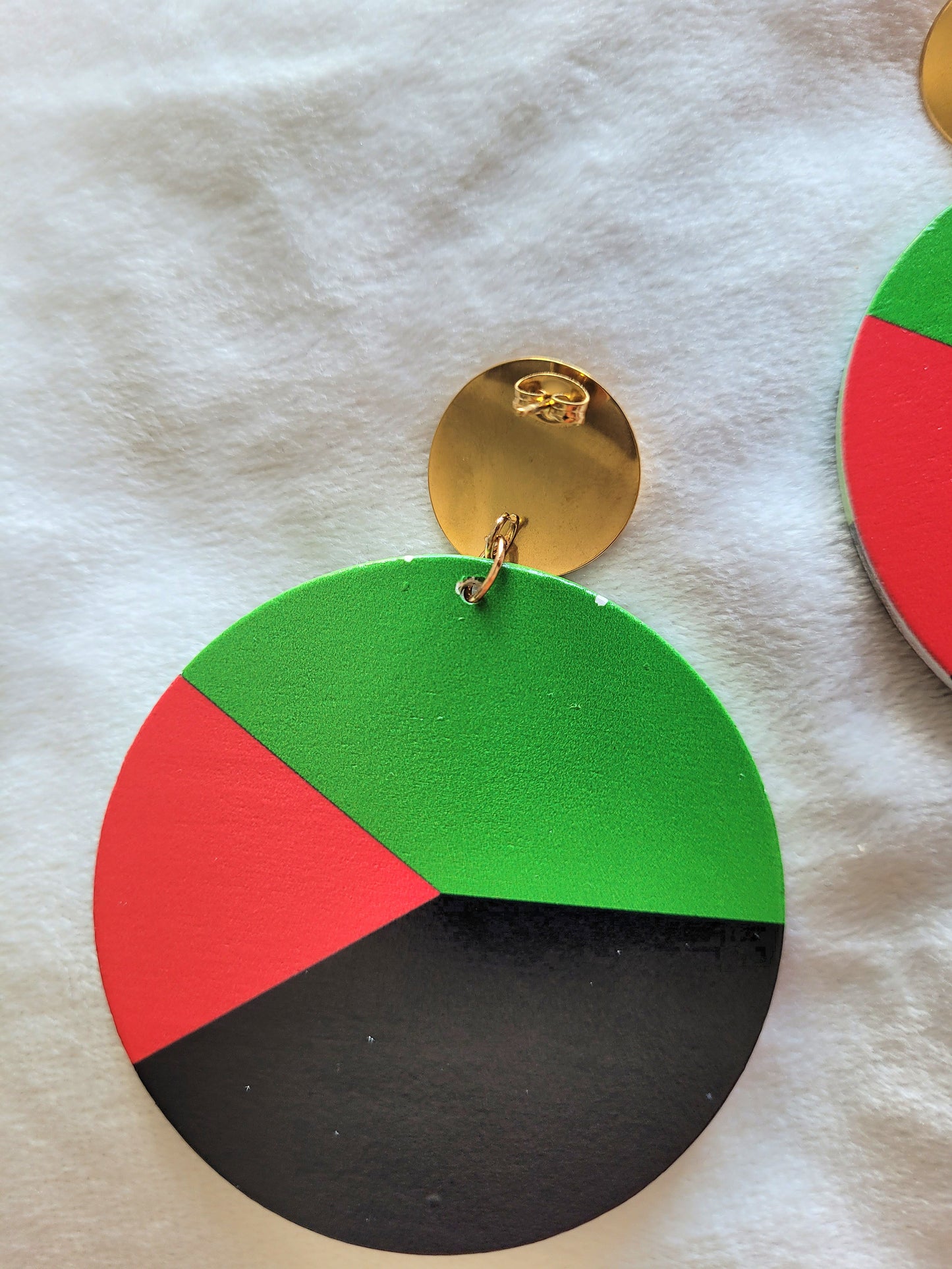 Boucles d'oreilles MQ vert rouge noir