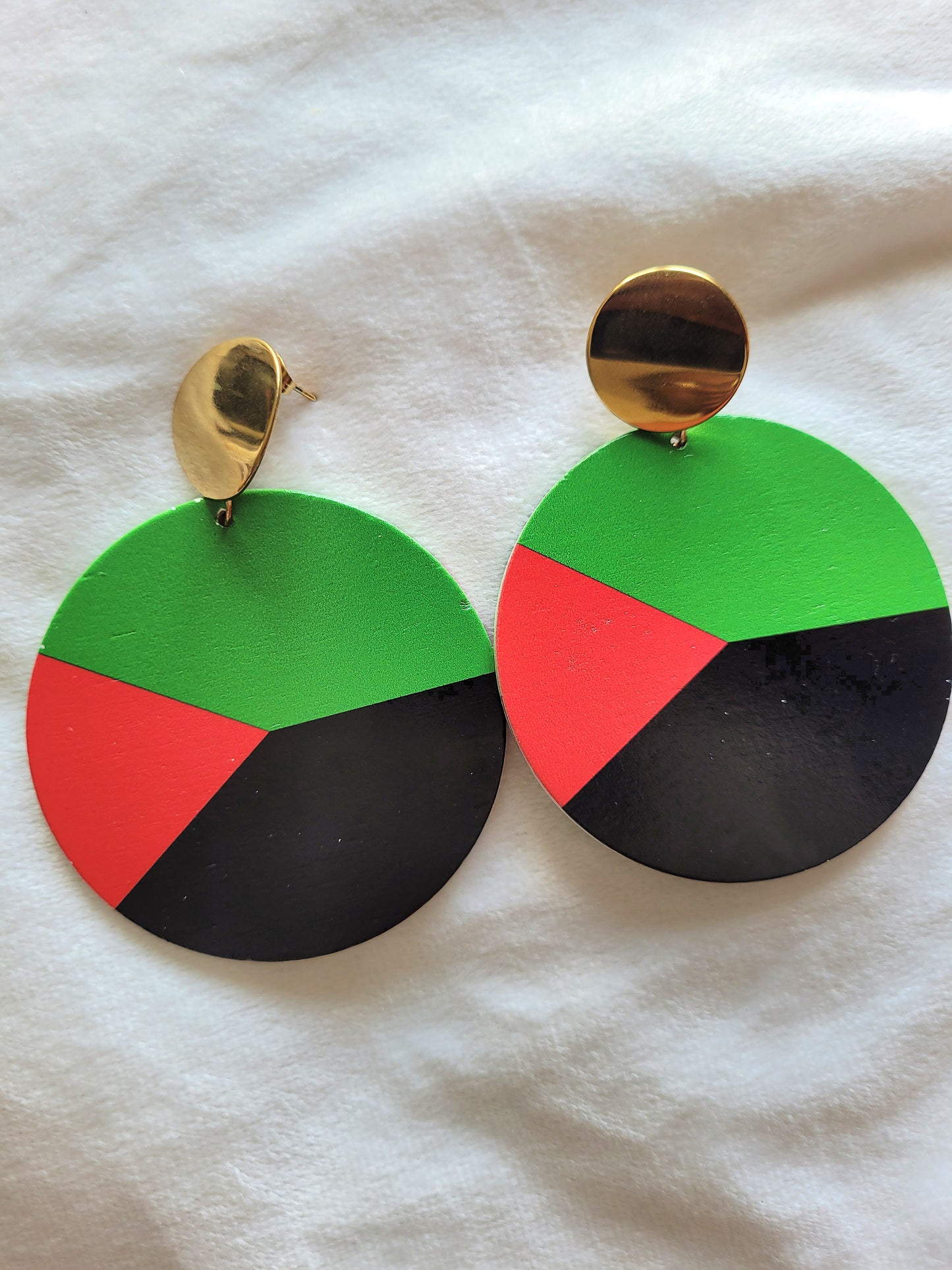 Boucles d'oreilles MQ vert rouge noir