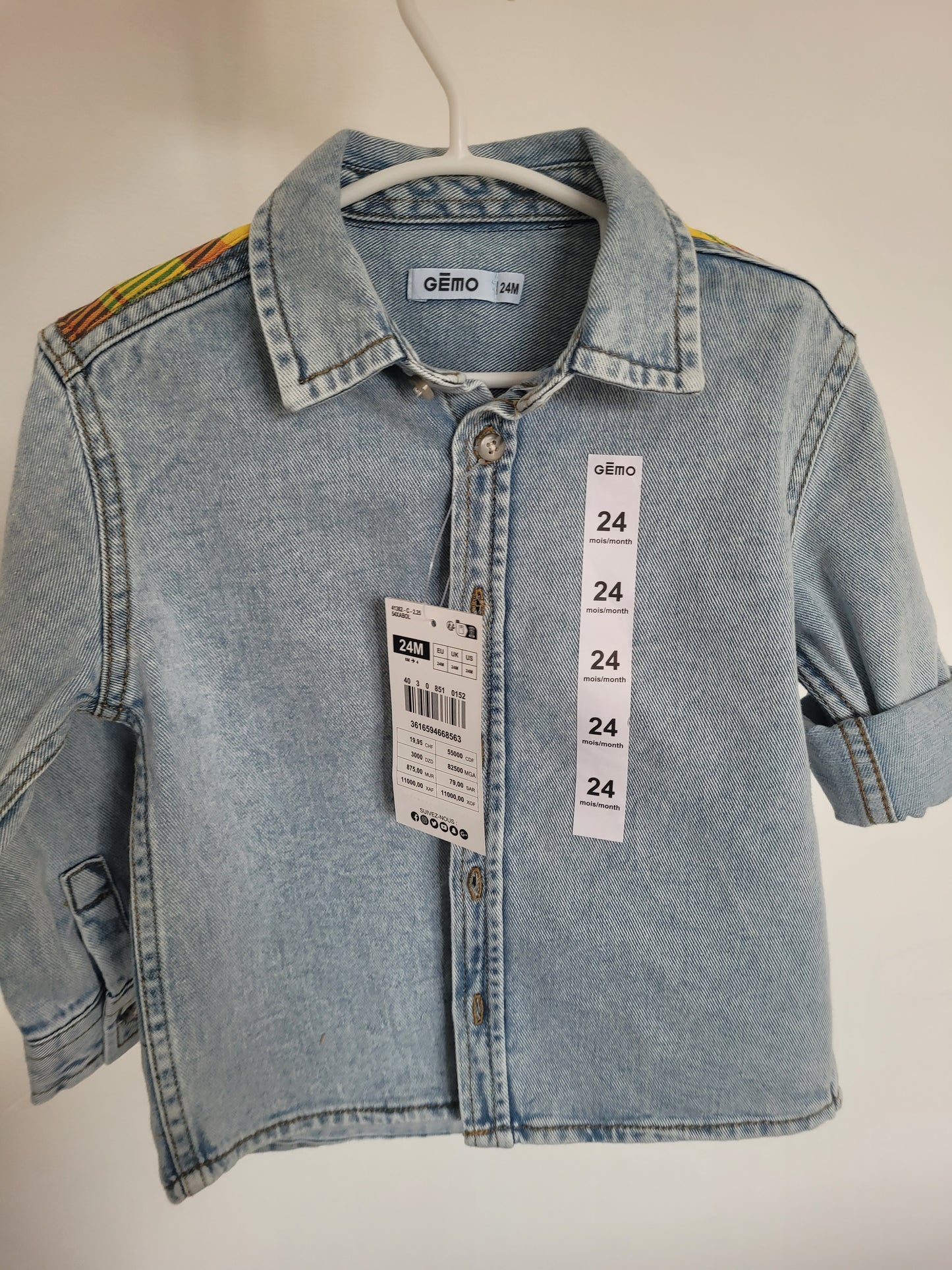 Chemise madras bébé
