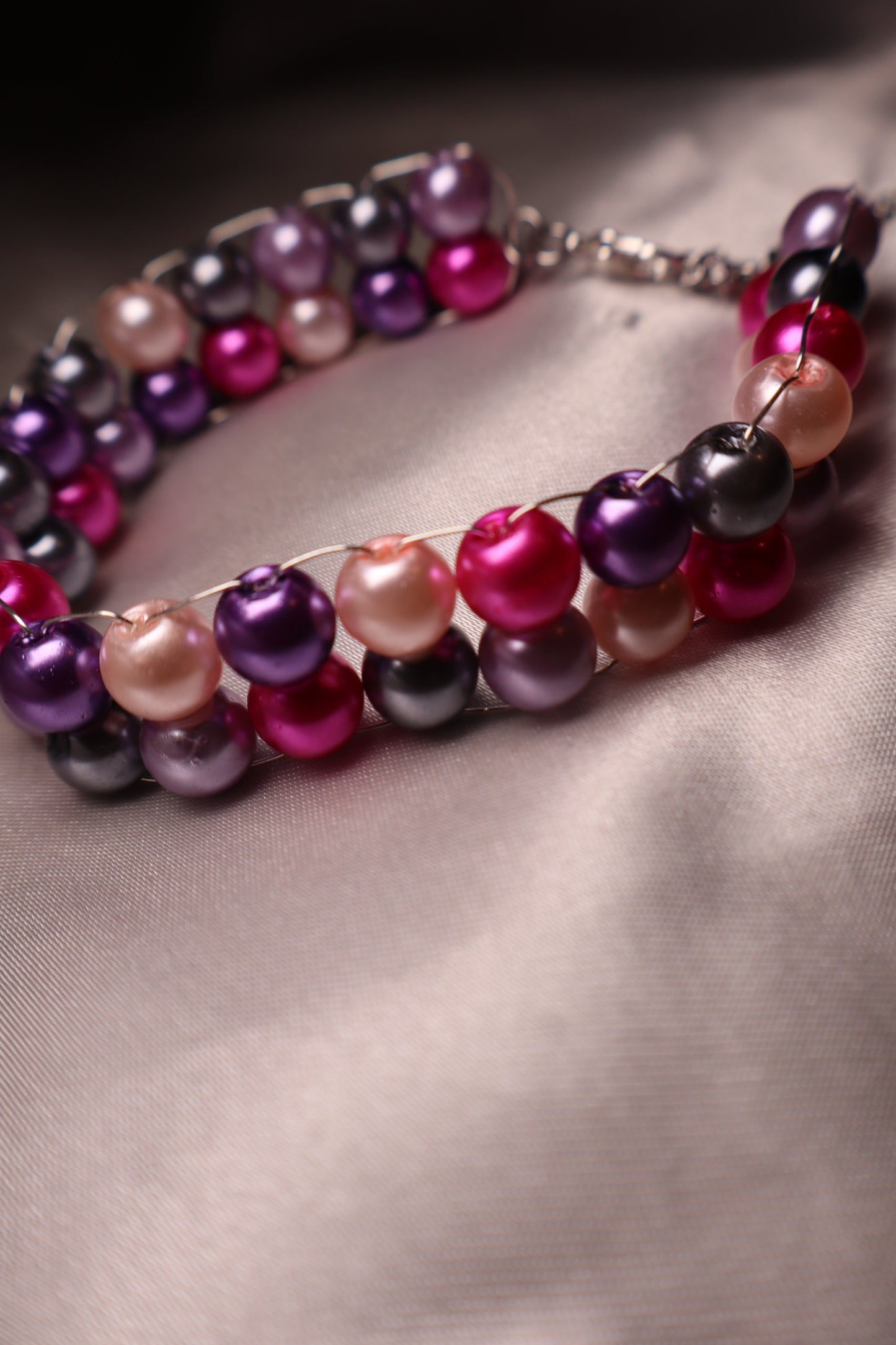 Bracelet tressé rose