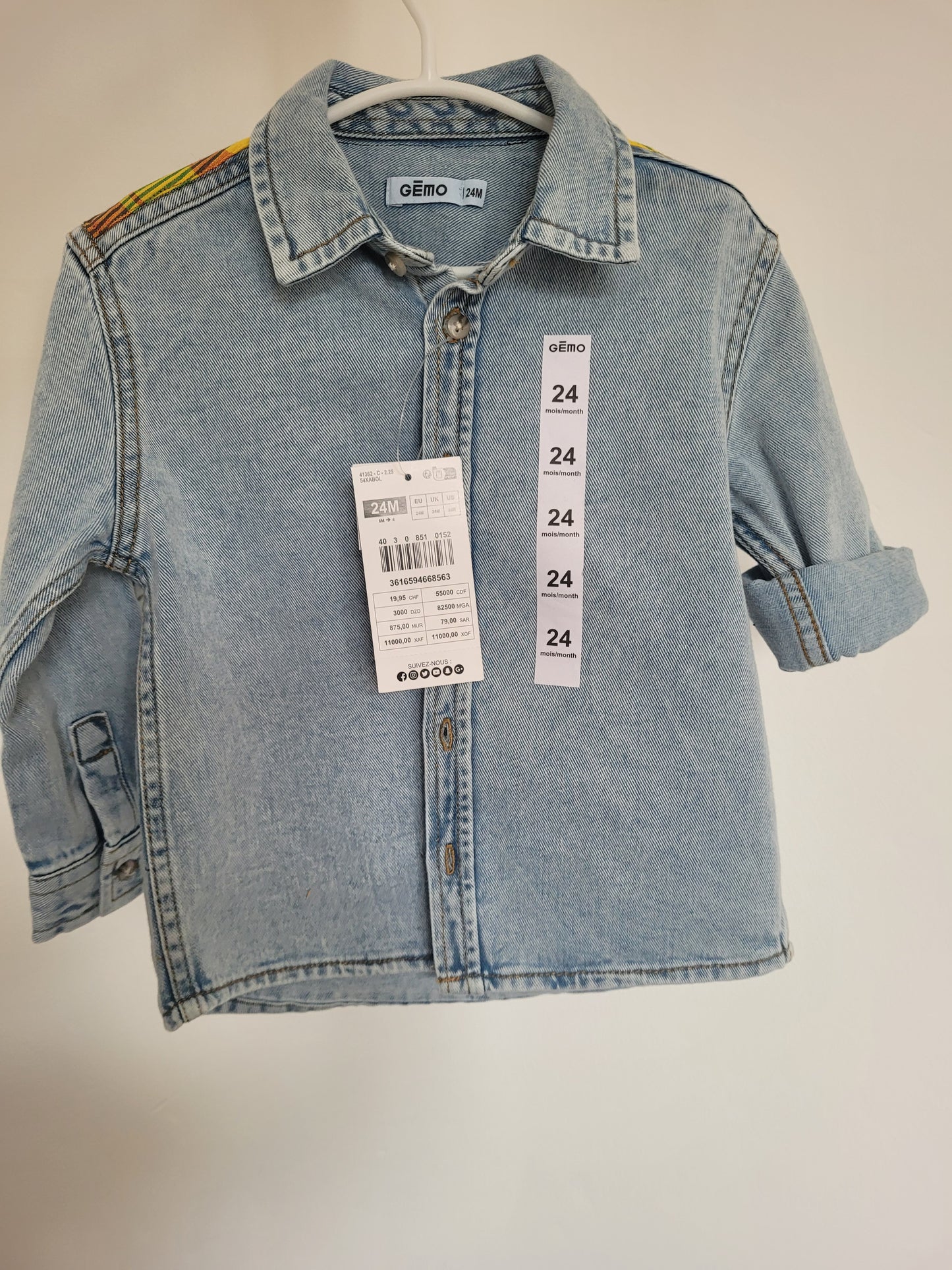 Chemise madras bébé
