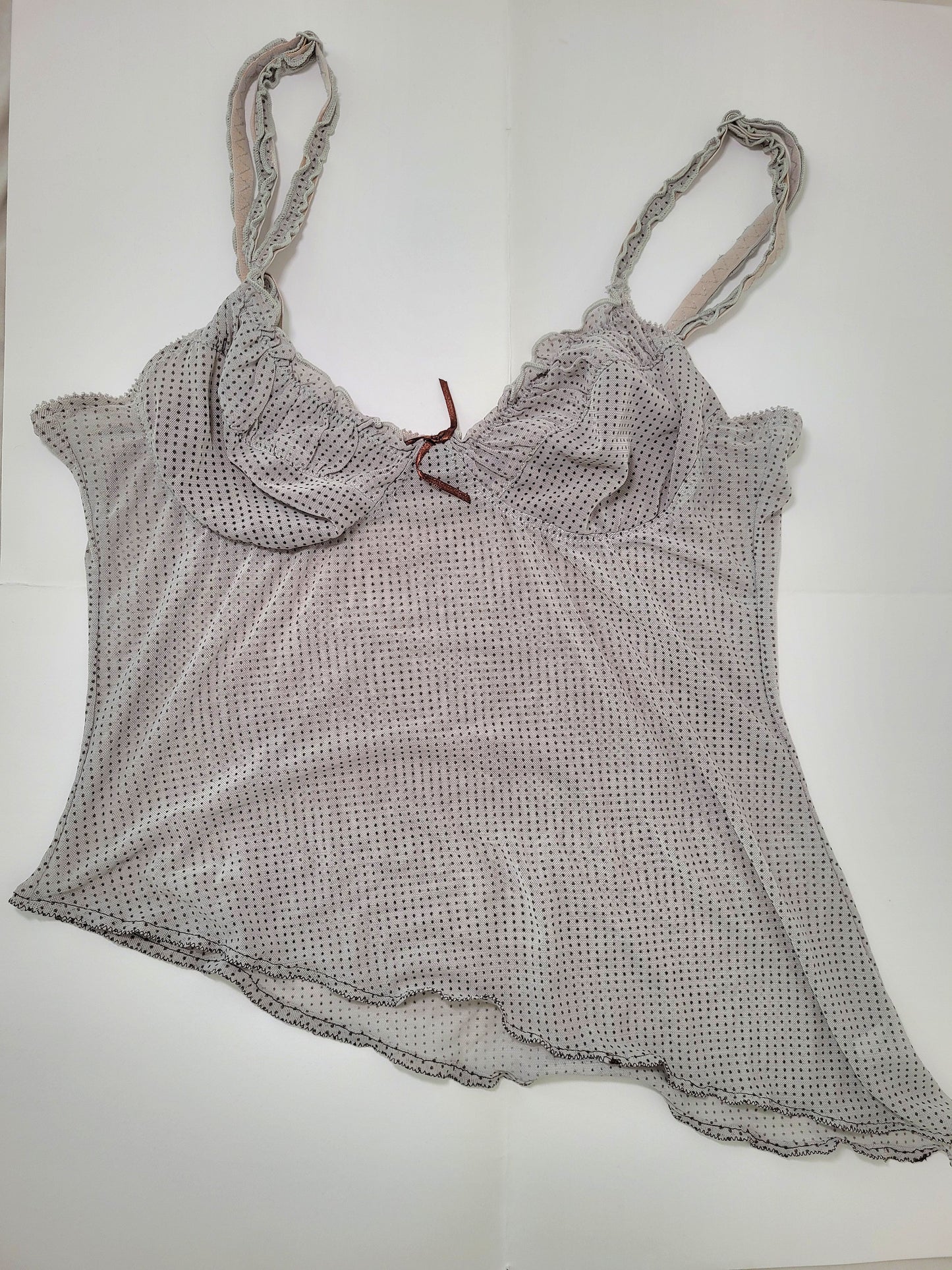 Top nuisette à pois