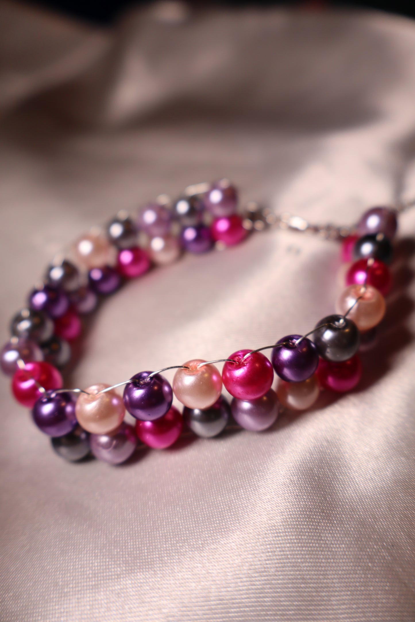 Bracelet tressé rose