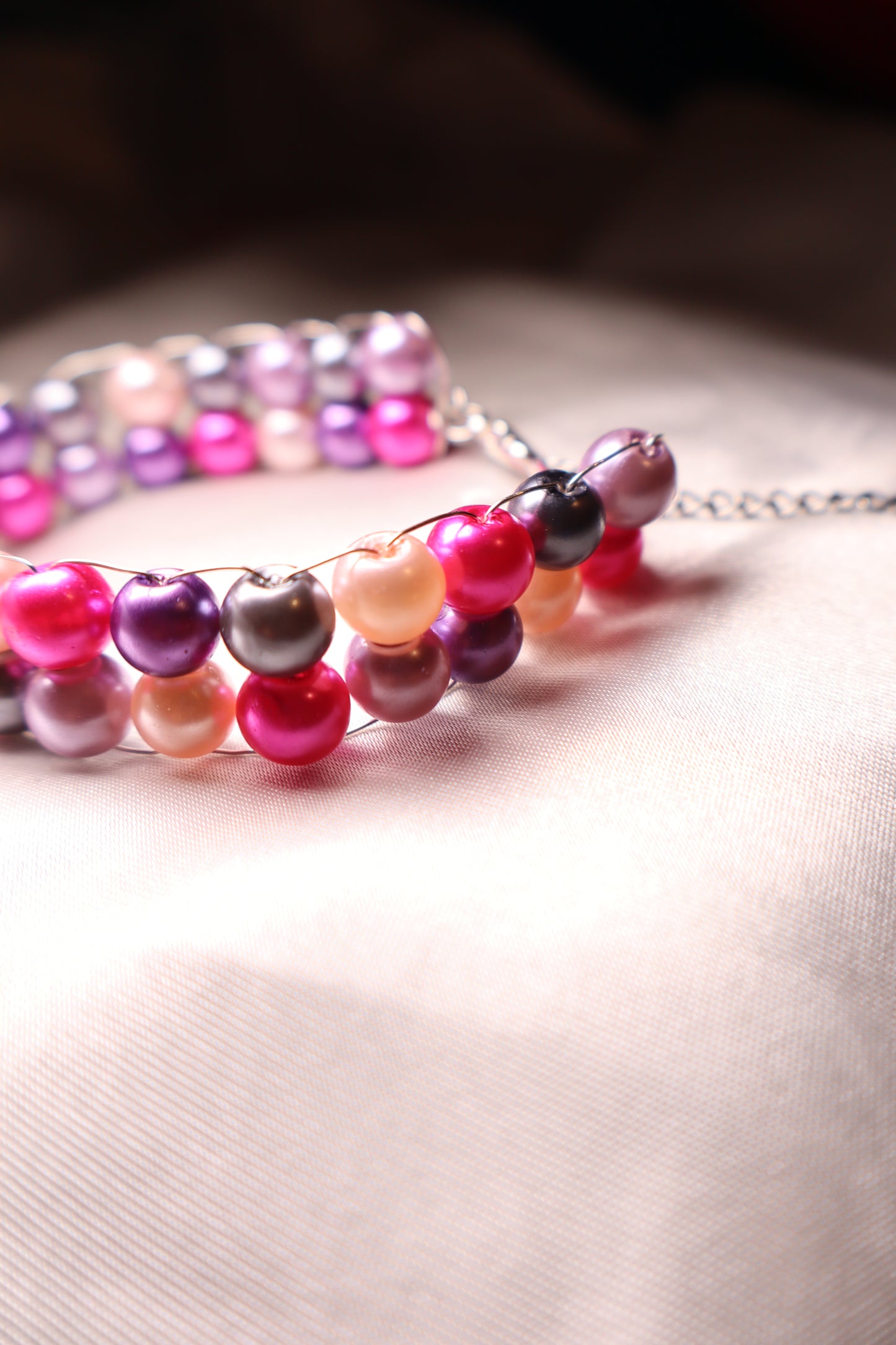 Bracelet tressé rose