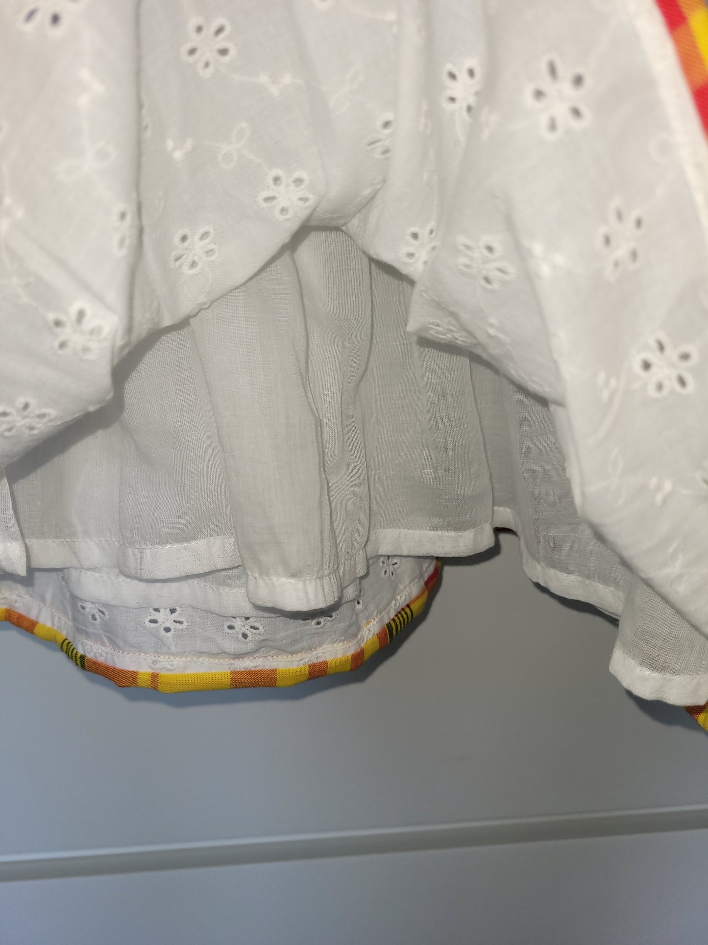 Robe broderie anglaise et madras