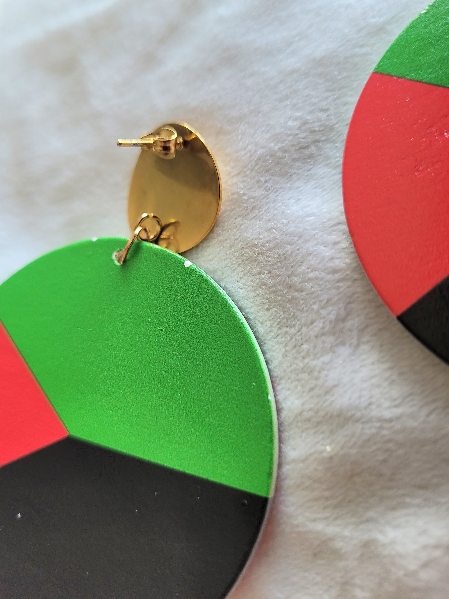Boucles d'oreilles MQ vert rouge noir