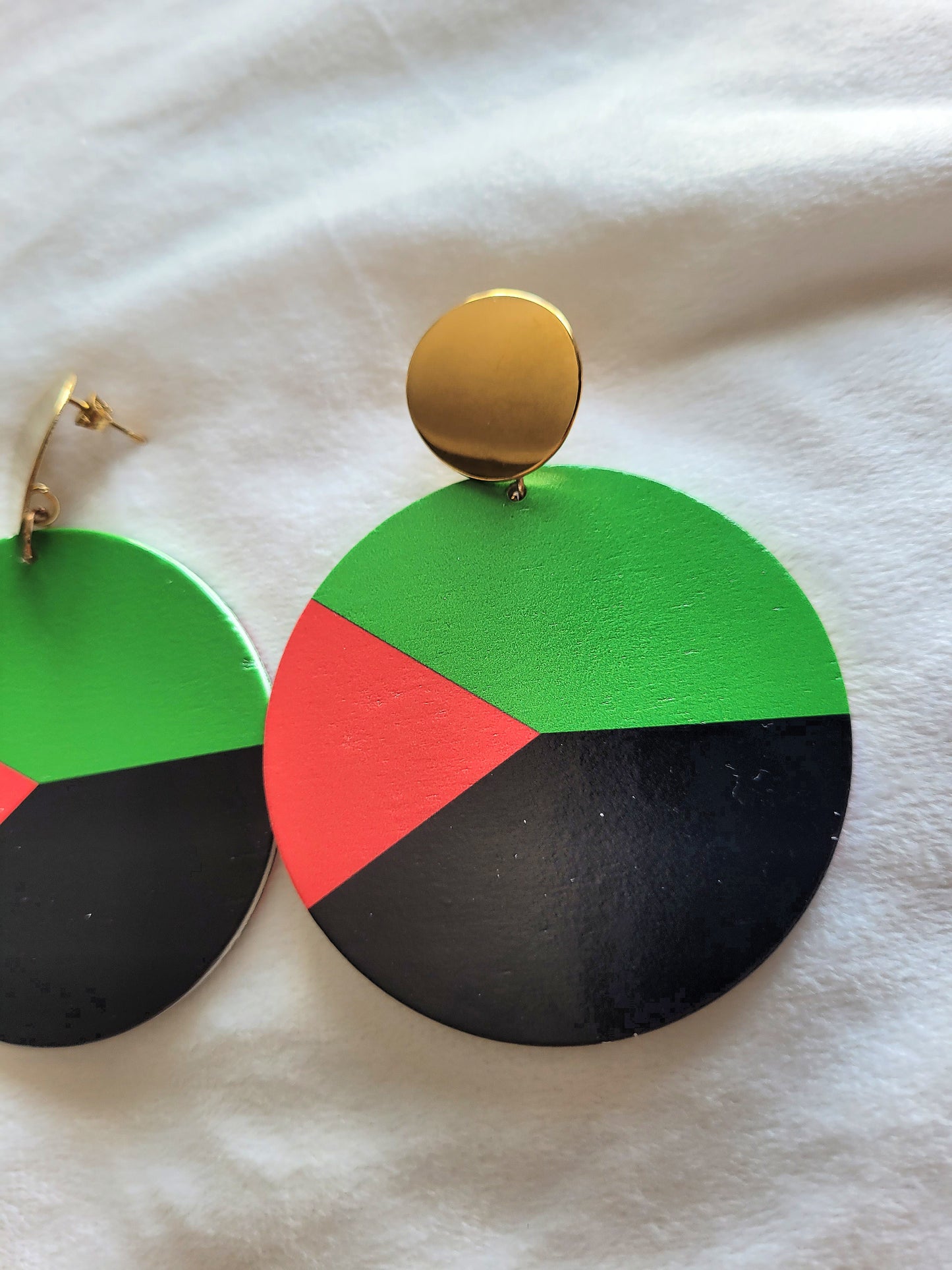 Boucles d'oreilles MQ vert rouge noir