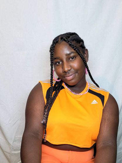 Crop Top Adidas Orange Upcyclé