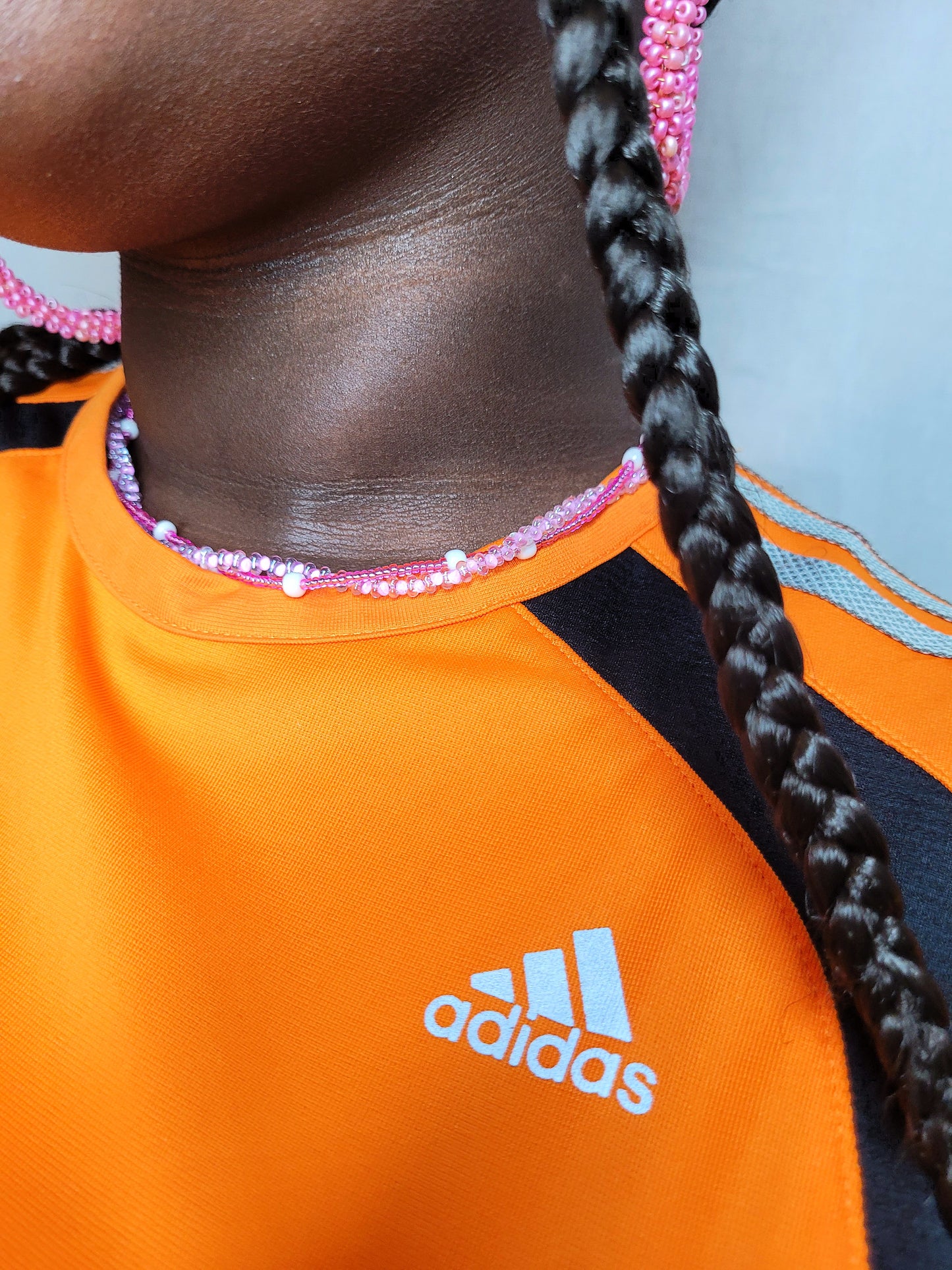 Crop Top Adidas Orange Upcyclé