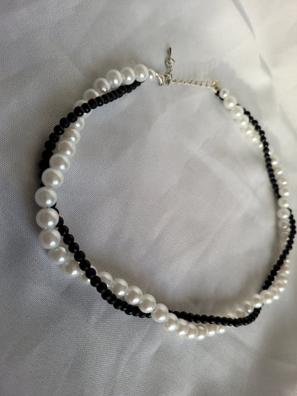 Torsade Noir et blanc nacré