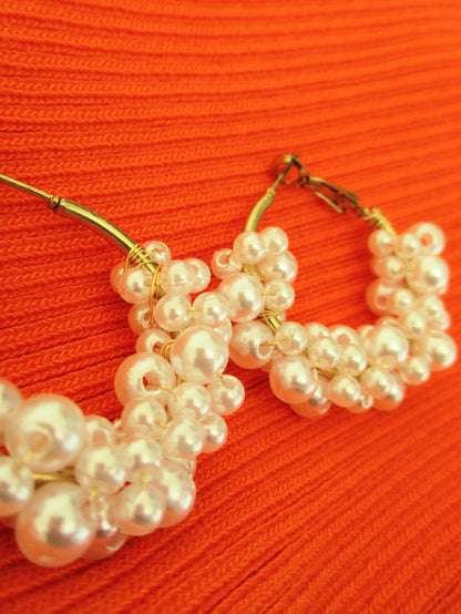 Mini Créoles Mina Blanc nacré multi 2.5 cm