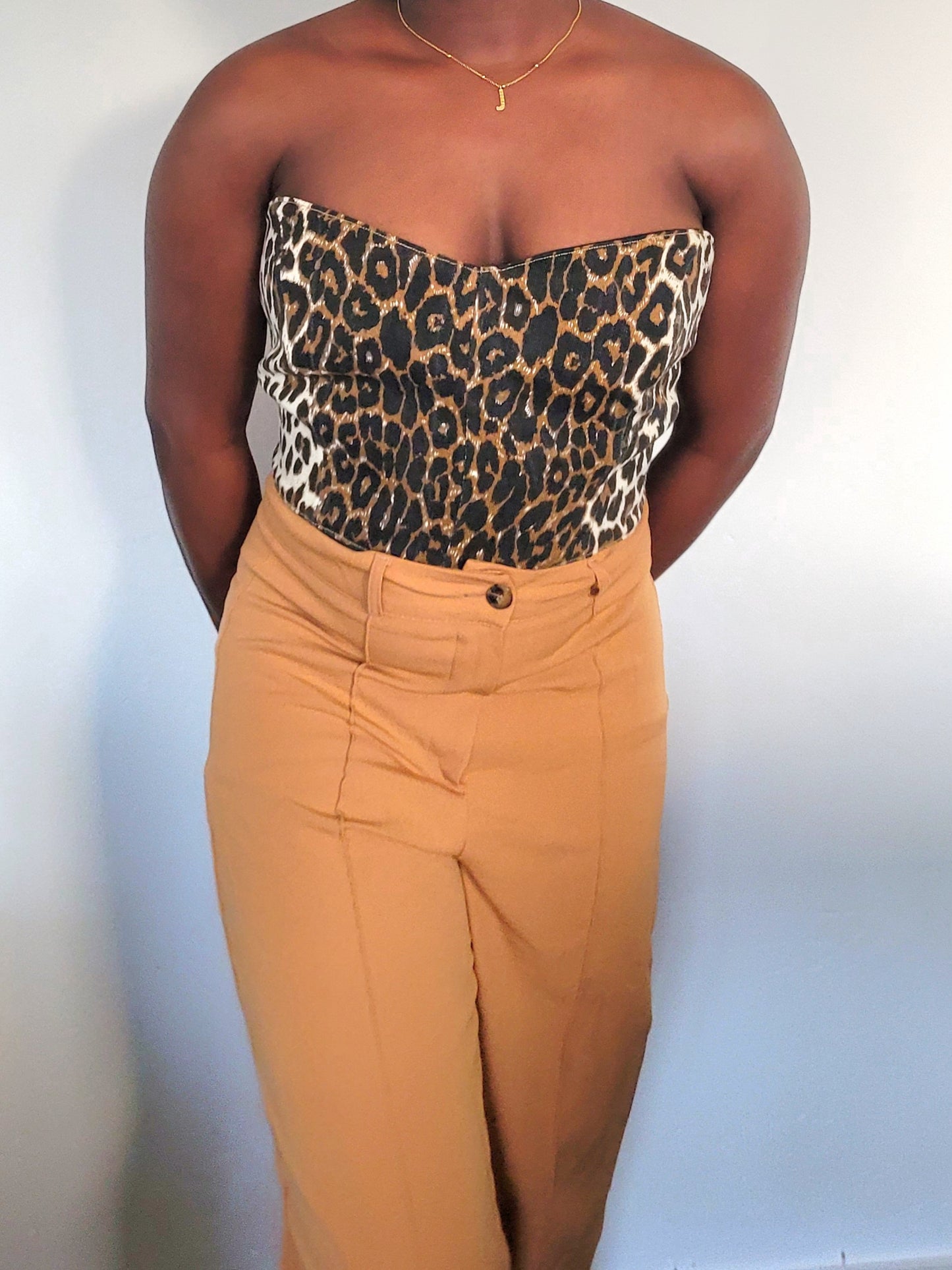 Bustier jeans léopard