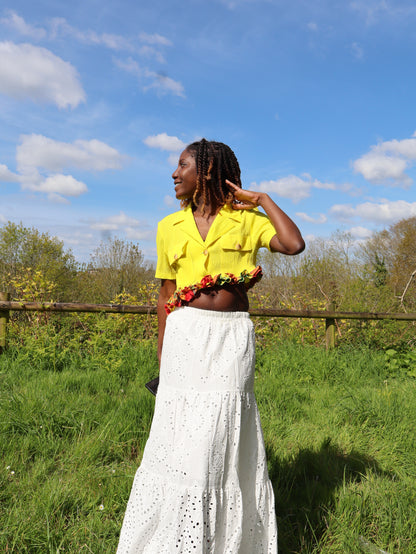 Chemise crop froufrous