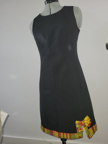 Robe noire madras noeud