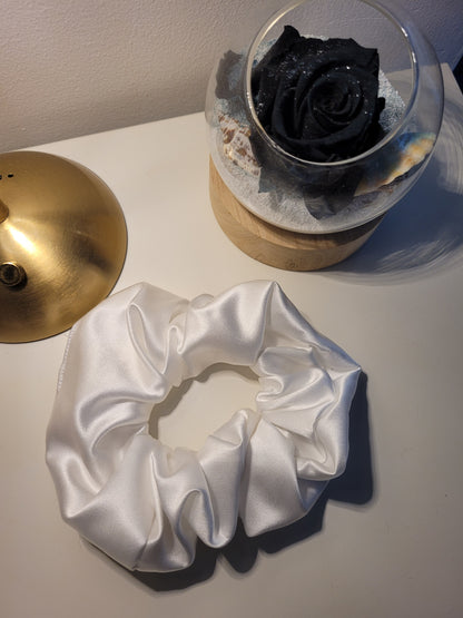 Chouchou blanc satiné