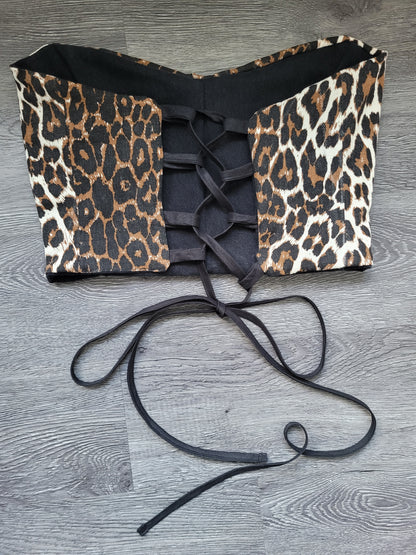 Bustier jeans léopard