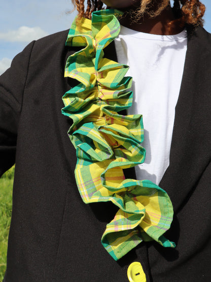 Blazer à froufrous vert
