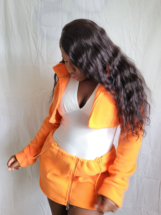 Veste crop orange