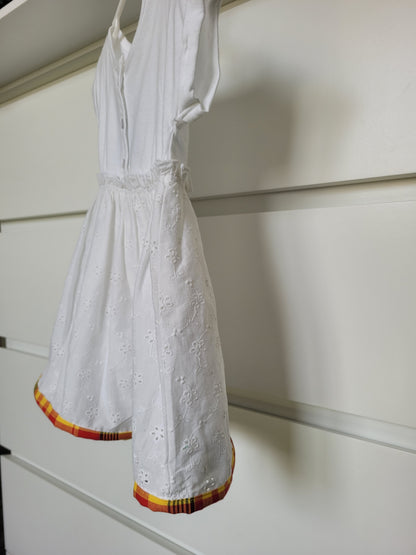 Robe broderie anglaise et madras