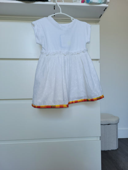 Robe broderie anglaise et madras
