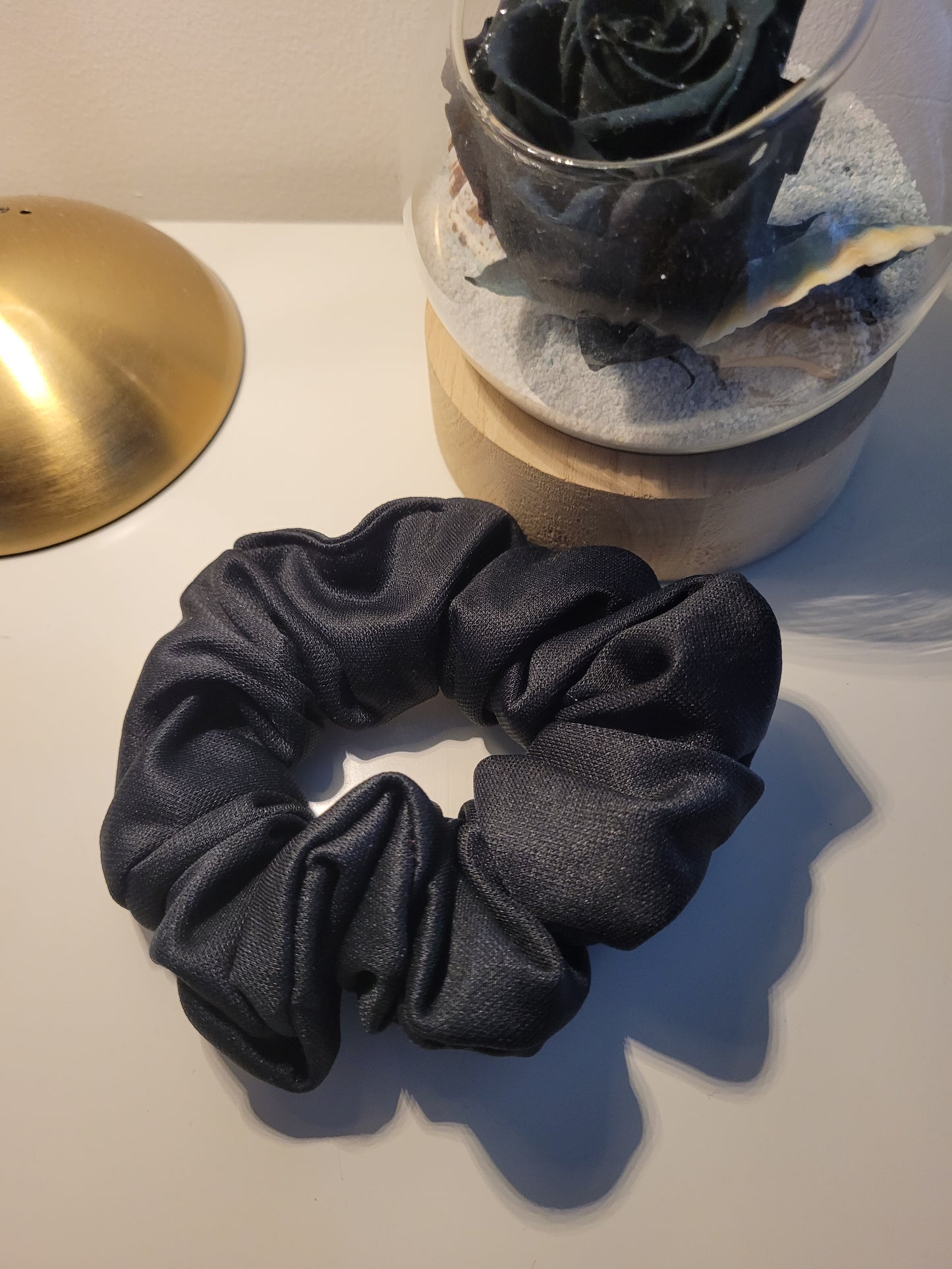 Chouchou noir satiné