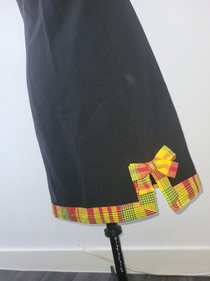Robe noire madras noeud