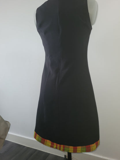 Robe noire madras noeud