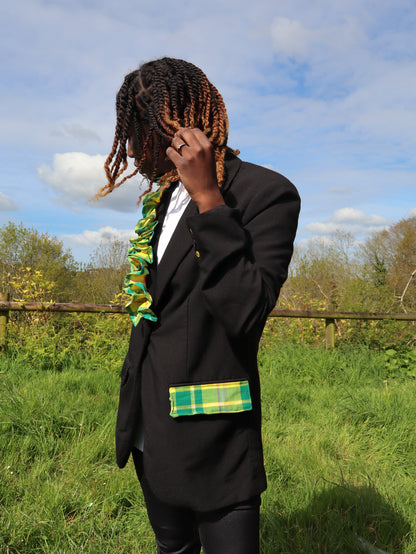 Blazer à froufrous vert