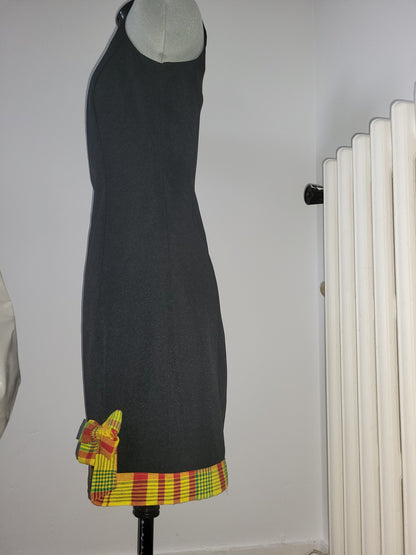 Robe noire madras noeud