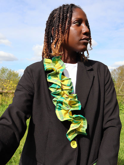 Blazer à froufrous vert