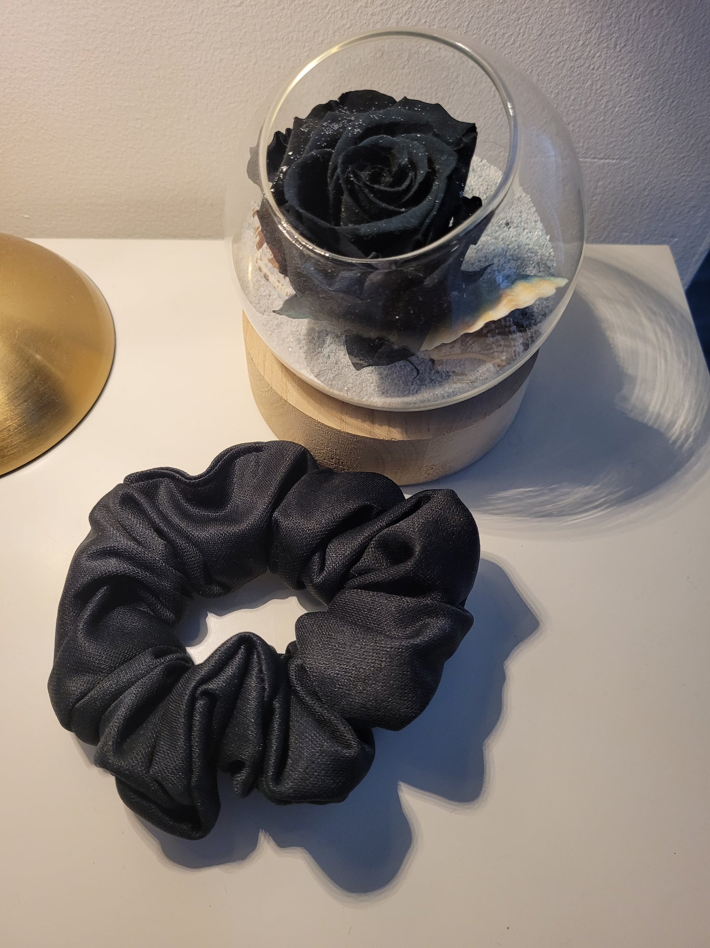 Chouchou noir satiné