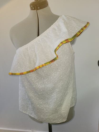 Top broderie anglaise et madras