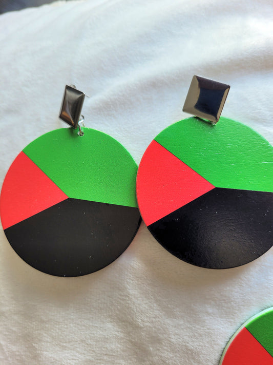 Boucles d'oreilles MQ vert rouge noir