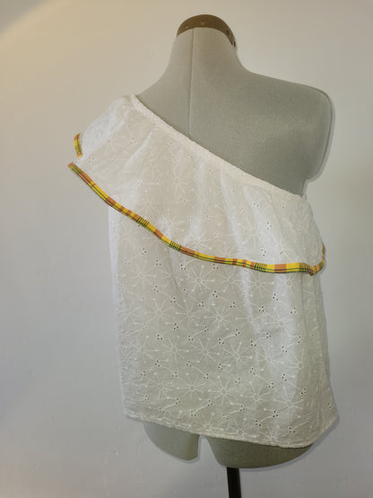 Top broderie anglaise et madras