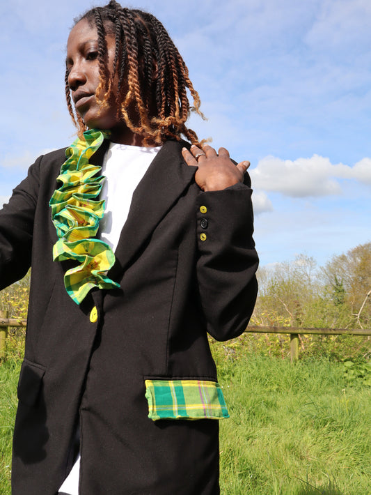 Blazer à froufrous vert