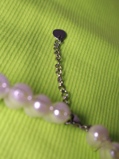 Collier beige et vert