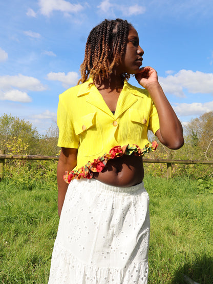 Chemise crop froufrous