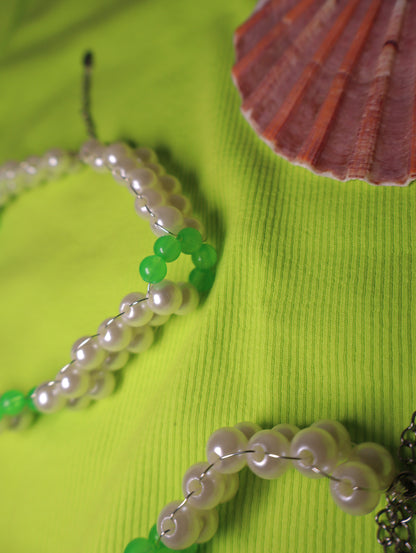 Collier beige et vert